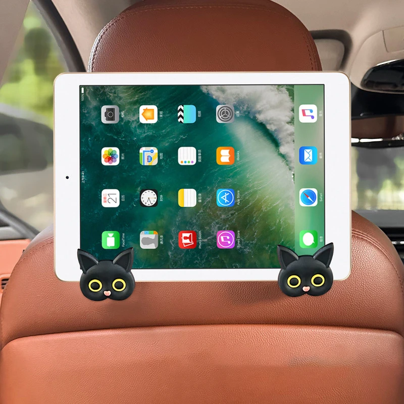 جديد 2 قطعة رائعتين ثلاثية الأبعاد الكرتون القط مسند الرأس بالمقعد السيارة السنانير-منظم تخزين السيارة العالمي لحقائب اليد والمحافظ معاطف لطيف #4