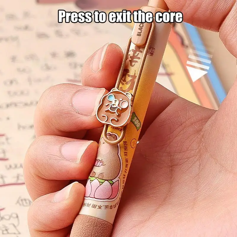 Capybara Gel Pens Smooth Writing Capybara Gel Roller Pens 5X Cartoon Anime Ballpoint Stationery For Women Girls Teacher