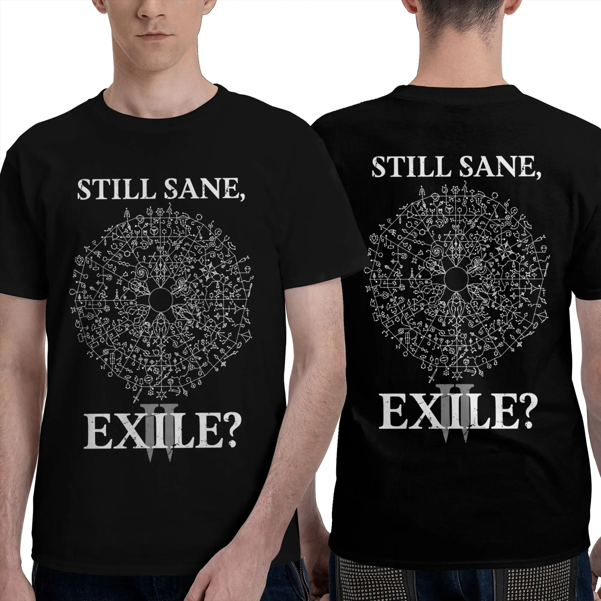 100% Cotton Path of Exile 2 still sane exile T-Shirt Men's Double Sided T Shirt Men Crew Neck Summer Shirts Tops S-6XL