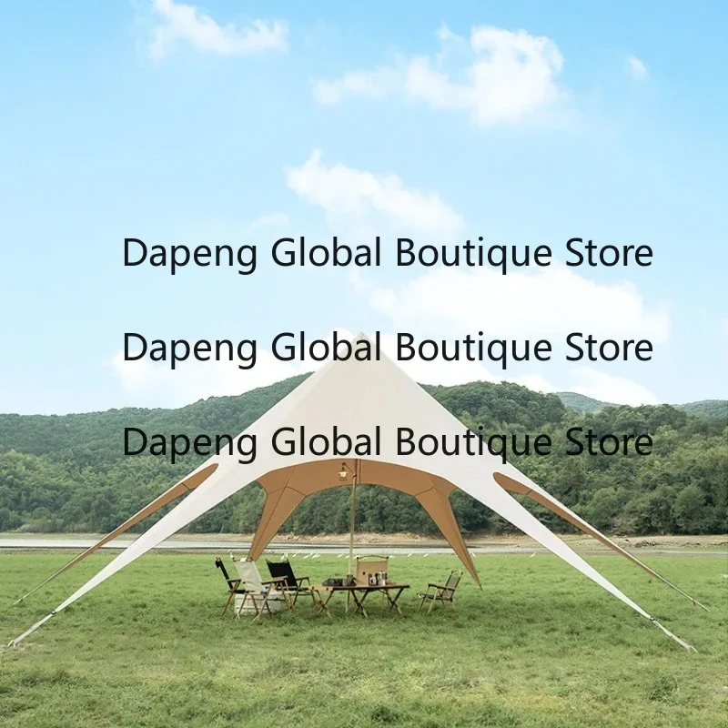 New Design Camping Custom Outdoor 10 Person  One Peaked Star Canopy Campsite Star Shade Tarp Canopy Spider Tent