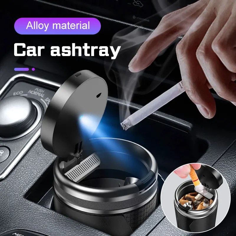 Car Ashtray With LED Light For BMW X1 X2 X3 X5 X4X6 X7 1 3 5 6 7 Series E60 E90 E70 G20 G30 G70 i7 Flame Retardant Cigarette Box view 6