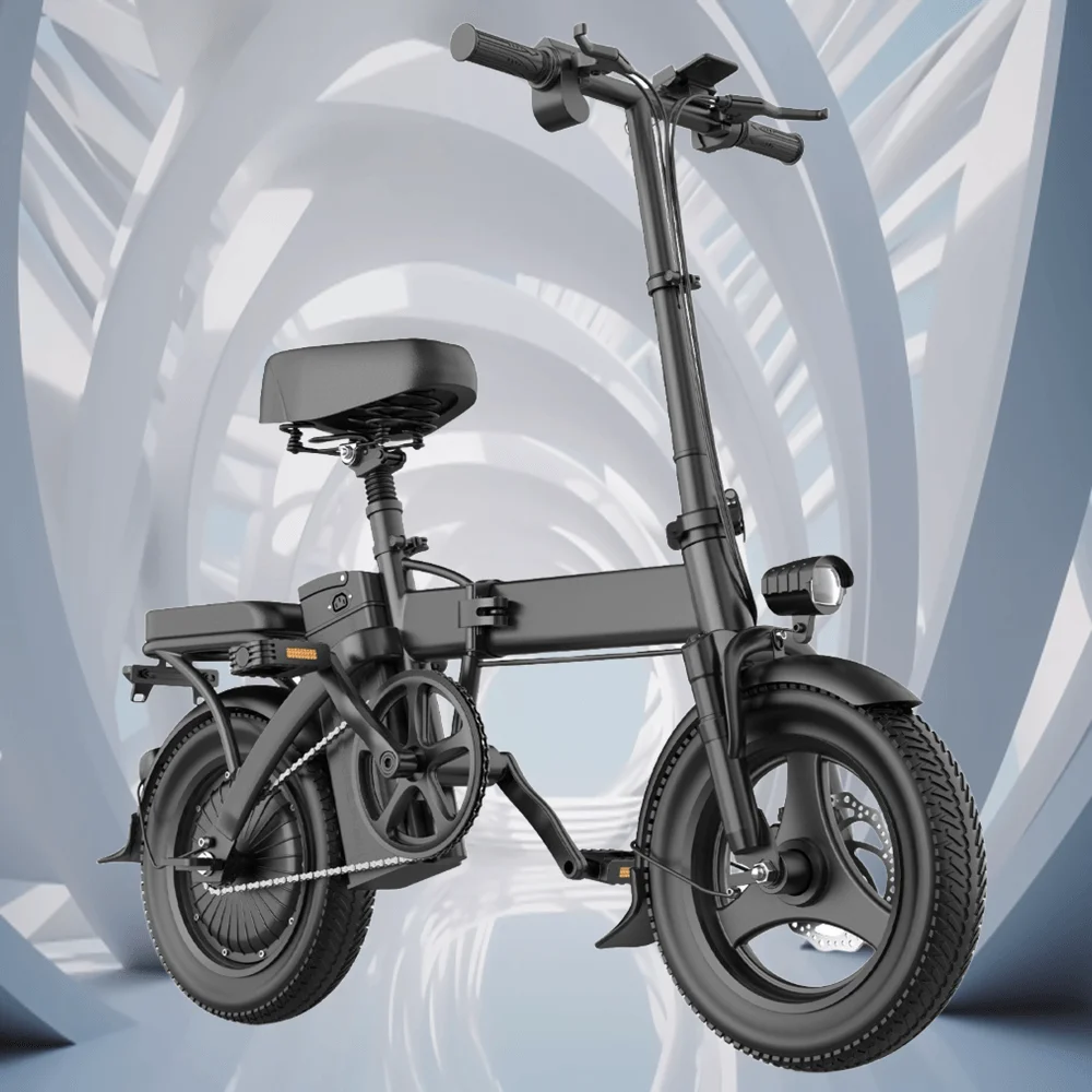

Powerful Folding Electric Motorcycles Bike - 500W 48V 20AH/15AH/10Ah Removable Battery, 14" x 4" Fat Tire Ideal for Commuters