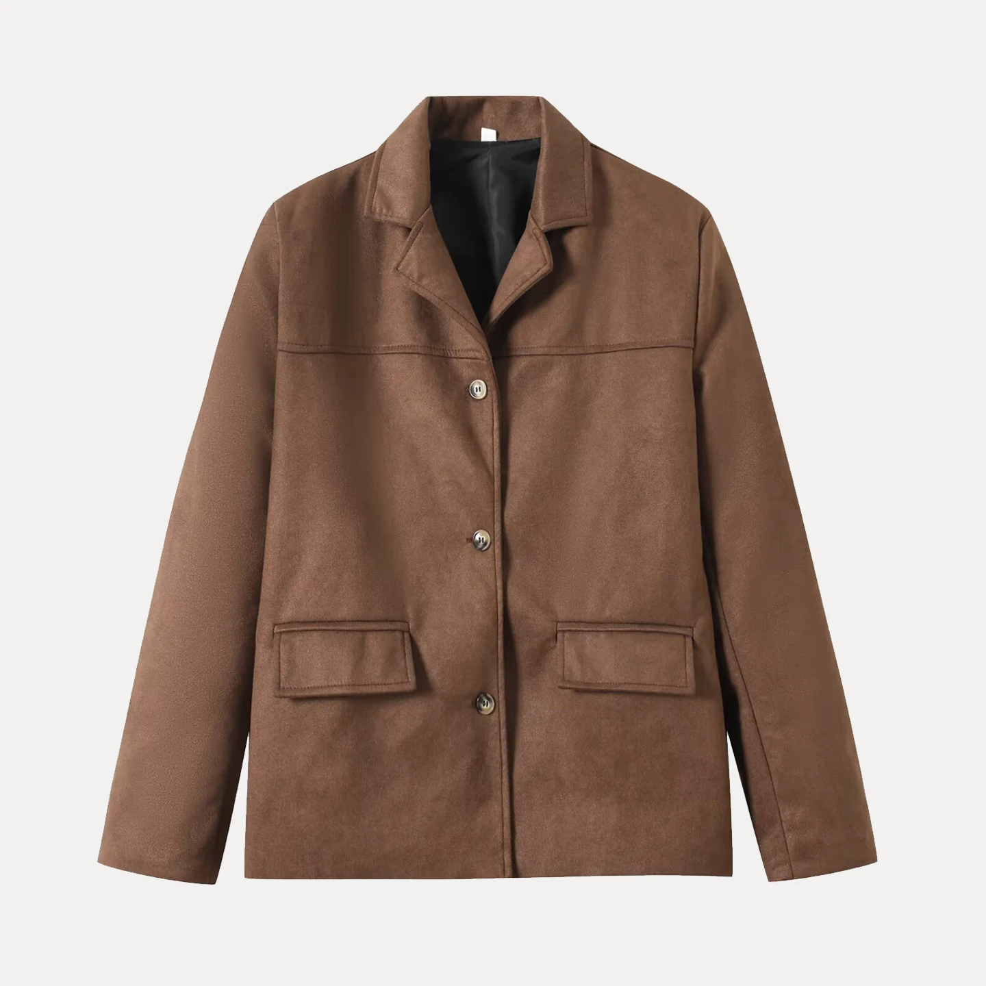 

Ele Simple Women's Sle Loose Fit Jaet Collared Outerwear Casual Leisure Faion Z Brand Autumn New Arrival