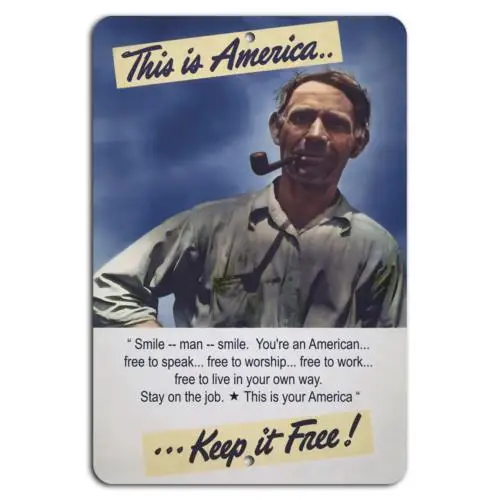 Keep America Free: Celebrate Freedom and Individuality-Aluminum-tin sign