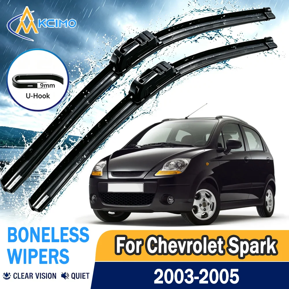 All Weather U J Hook Wiper Blades 21"+16" Perfect Fit For Chevrolet Spark 2003-2005 Reduce Driving Noise Anti-Vibration Wipers