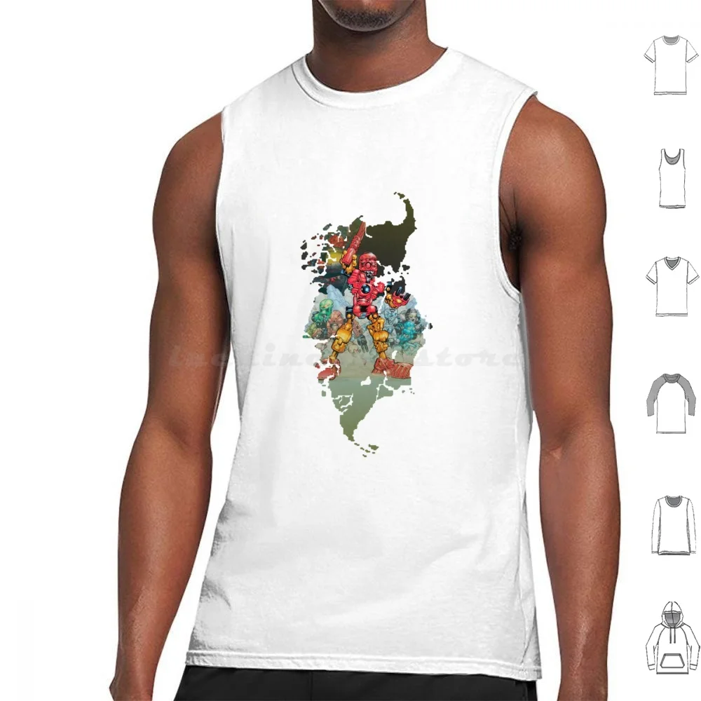 Mata Nui Toa Tank Tops Vest Sleeveless Bionicle Toa Mata Nui Robot Kopaka Lewa Tahu Kanohi Meme Onua Matoran Bionicle Pohatu