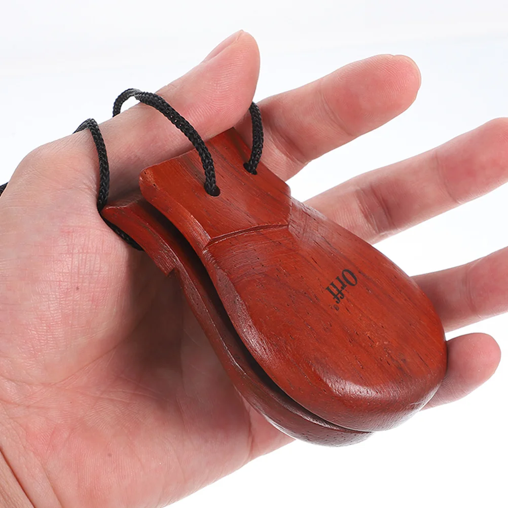 

2pcs Professional Pear Wood Castanet Rich Sound Handheld Percussion Instruments For Home And Stage Performance