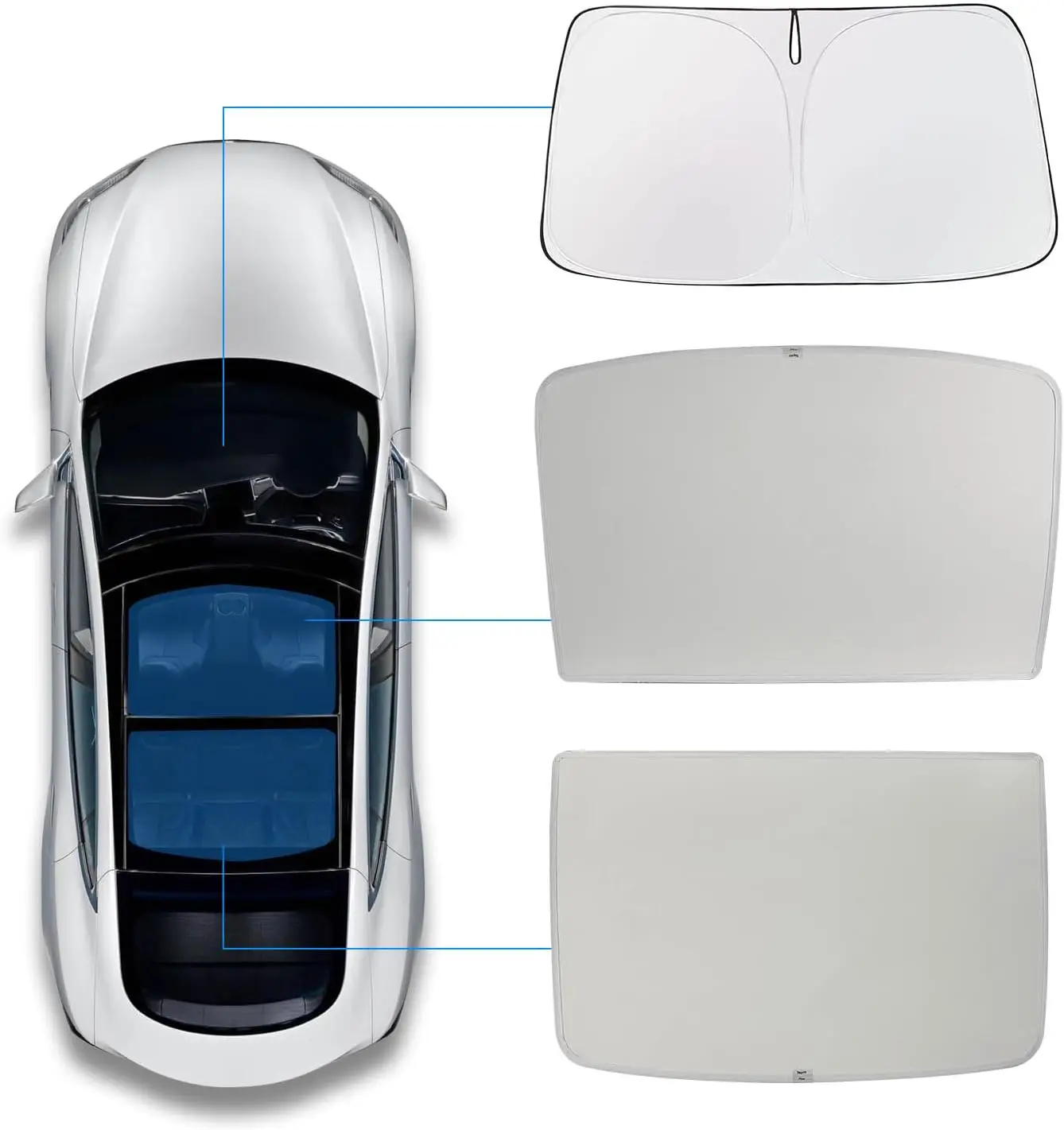 

for Tesla Model Y Sunshade Roof Sunroof Shade Upgrade 3.0 Accessories 2024 2023 2022 2021 2020(Ice Grey) & Tesla Model Y Wi