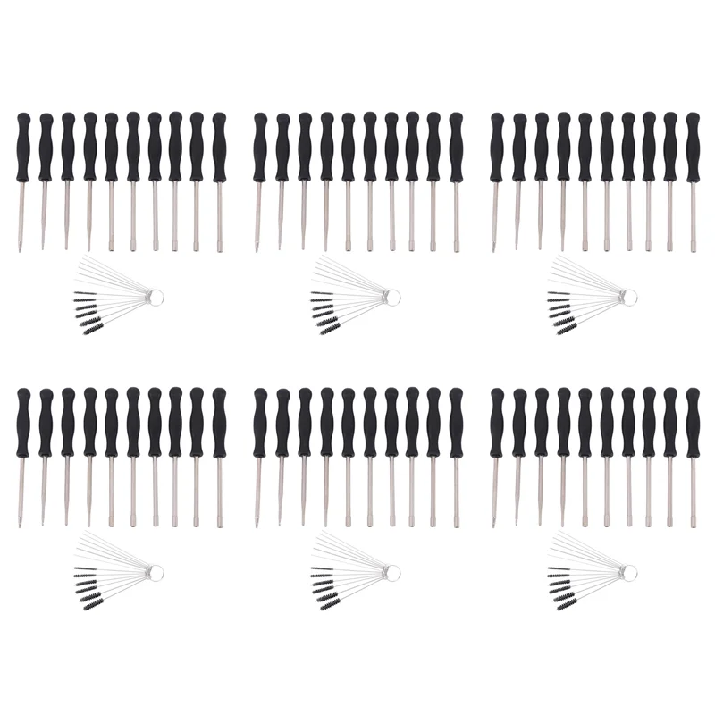 A53Q-60 Pcs Tune Up Vergaser Einstellen Schraubendreher Tool Kit Mit Carb Reinigung Nadeln Pinsel Für Walbro Zama Ryobi