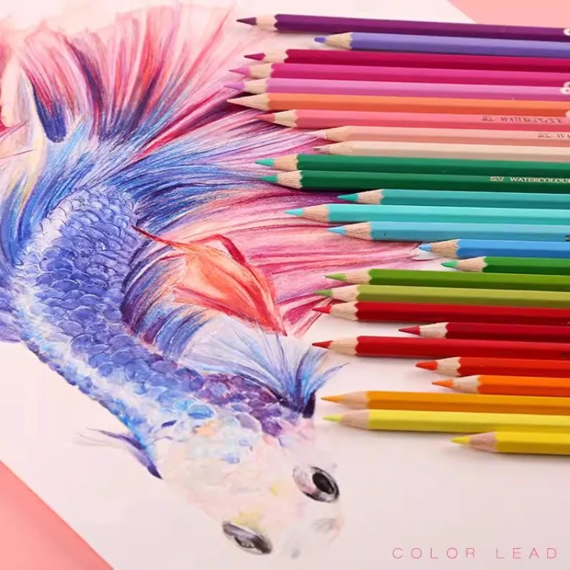 1pc Faber Castell 수채화 연필 안료 풍부한 리드로 뛰어난 착색을 부드럽게 하며 뛰어난 결과를 제공합니다.