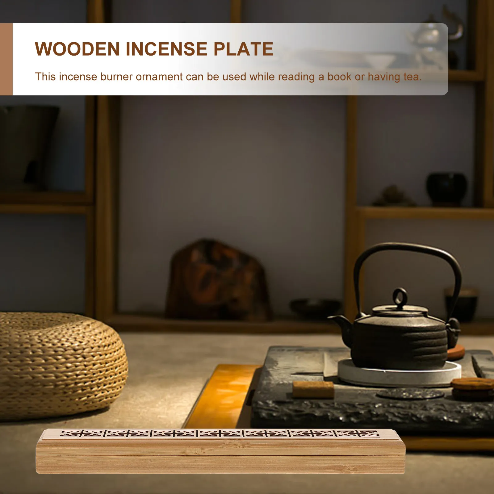 Exquisite Bamboo Censer Decor Incense Stick Burner Holder Small Compact Desktop Ornament for Relaxation Stress Relief Mental