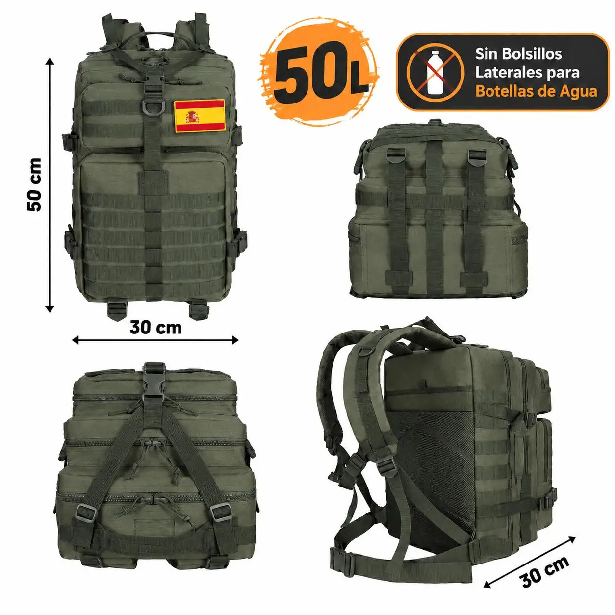   Mochila Táctica para Hombres 50L/32L para Senderismo, Montañismo, Campamento al Aire Libre, Trekking, Excursionismo, Supervivencia, Emergencia, Gran Capacidad, Escalada, Ciclismo, Mochila de Día