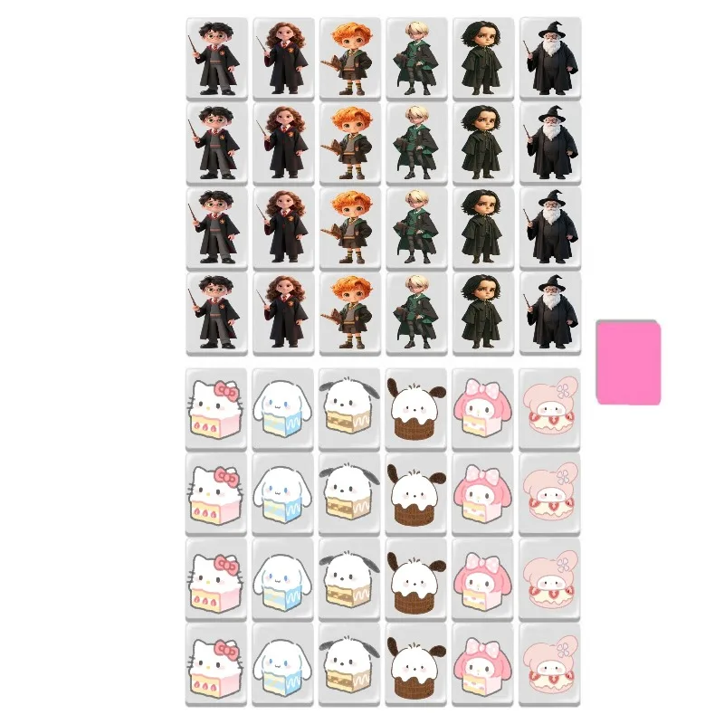 24 мм мини-детские блоки, морской побег, набор маджонга Hello Kitty, игра на память, вечерние, семейная настольная игра, развивающая игрушка-головоломка