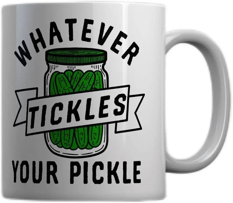 Crazy Dog T-Shirts Whatever Tickles Your Pickle Mug Funny Jar Of Pickles Saying Joke Cup-11oz