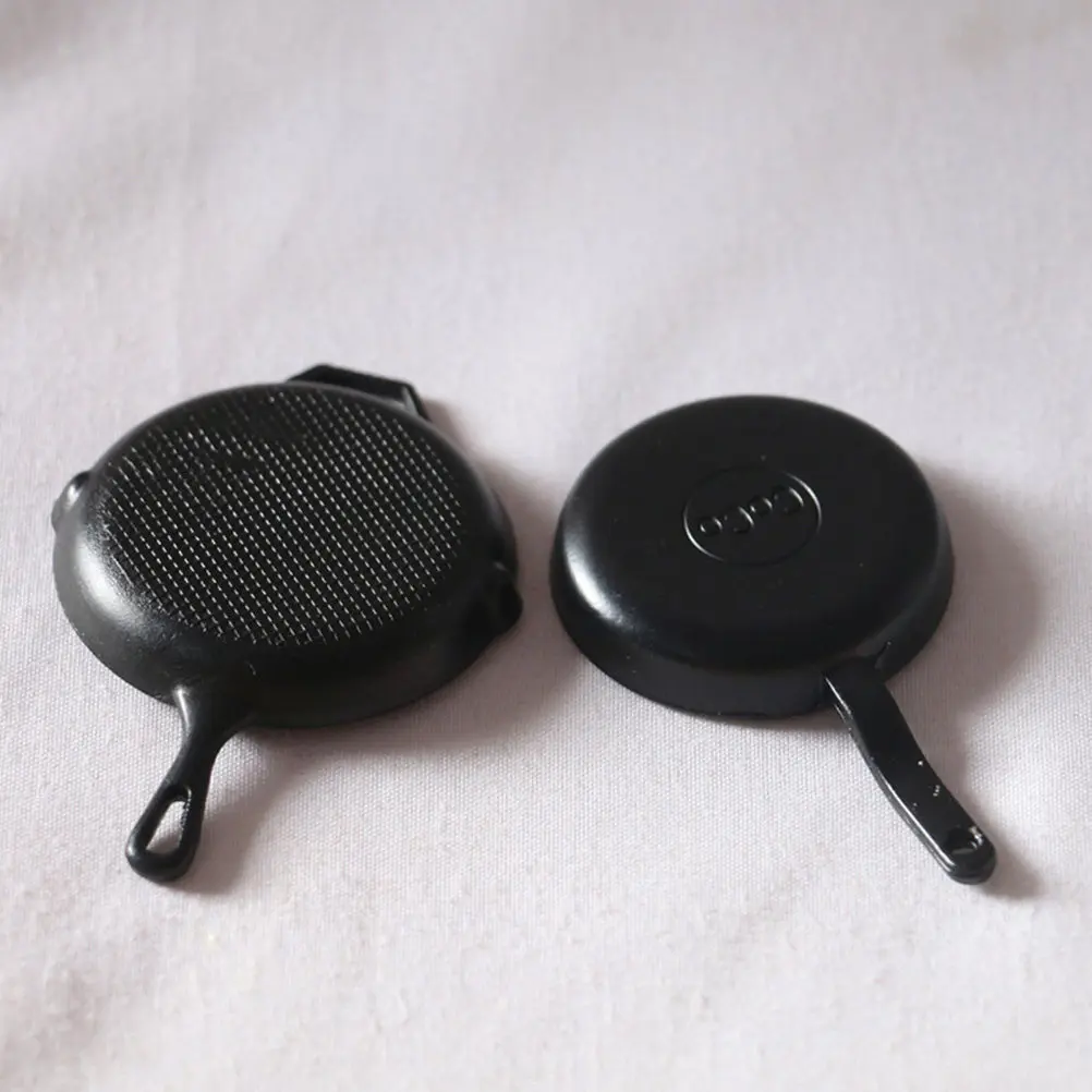 

2Sets Metal Kitchenware Pan Accessories Miniature Cooking Props for 1:12 Scale Dollhouse Kitchen Modern Cookware Set Play