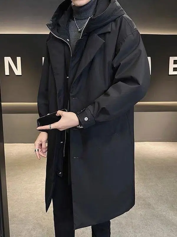 

Men's Hooded Mid-Length Jaet Winter Warm Outdoor Coat Fce Lined Oversize Fit Casual Sle Four Seasons Universal