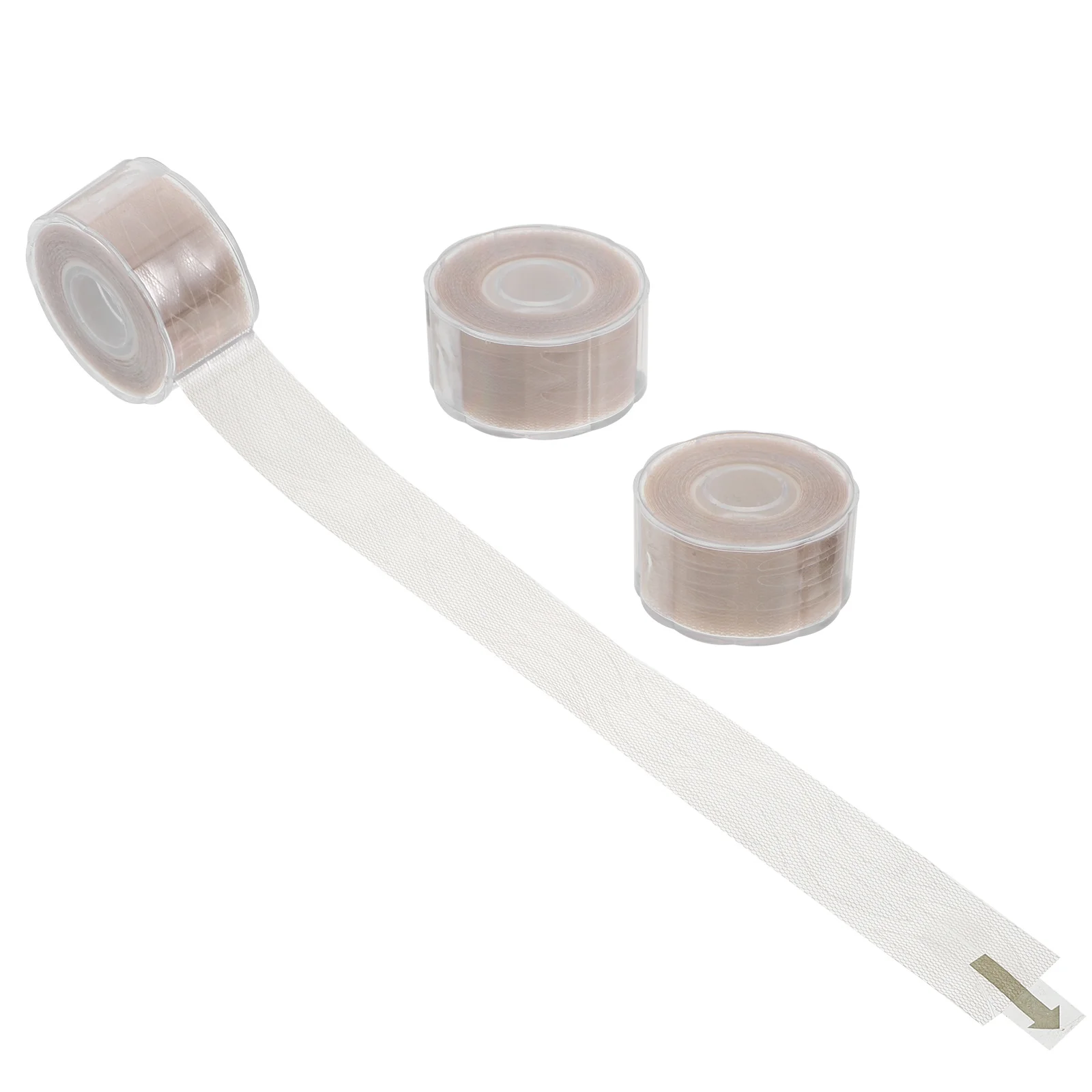 3 ม้วนสติกเกอร์ติดตาสองชั้นสีเบจเทปสร้างรูปทรงธรรมชาติอุปกรณ์แต่งหน้าติดทนนานเครื่องมือเสริมความงามเปลือกตา