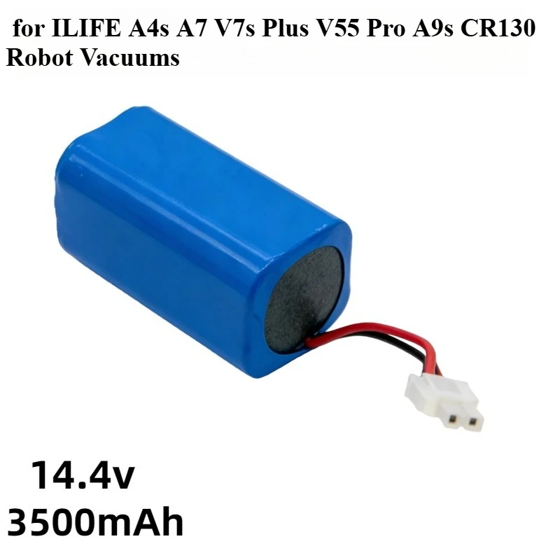 

14.4V 3500mAh Lithium Rechargeable Battery–Durable Energy Supply Spare for ILIFE A4s A7 V7s Plus V55 Pro A9s CR130 Robot Vacuums