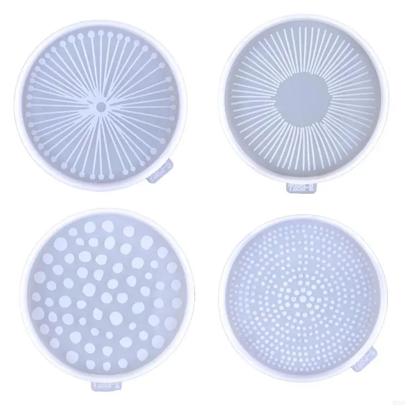 

M76B Leopard Print Round Tea Coffee Pad Silicone Mold Storage Tray Mold