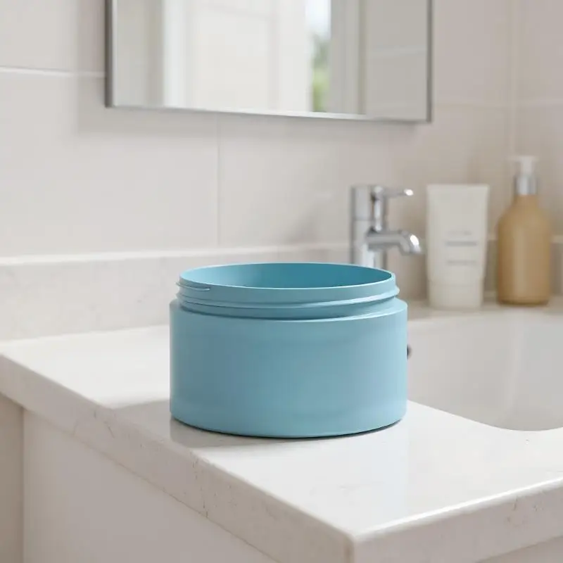 1/2 قطعة 100 جرام الأزرق حقن صب جرة بلاستيكية كريم وجه سميكة البلاستيك حاوية مستحضرات التجميل إعادة الملء زجاجة علب مصل #3