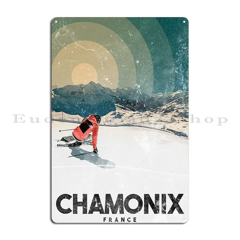 Chamonix France Metal Sign Vintage Garage Plaques Wall Mural Printing Wall Decor Tin Sign Poster