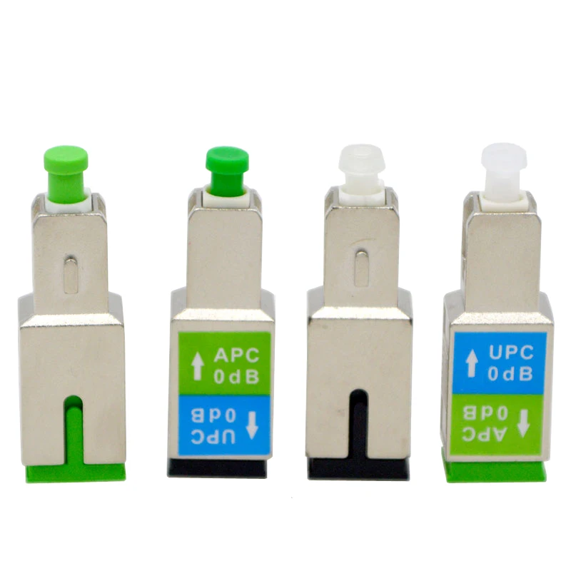 0dB Fiber Optic Attenuator Connector SC/APC Female to SC/UPC Male SM-9/125 Adapter Flange Coupler Optical Fiber Accessory