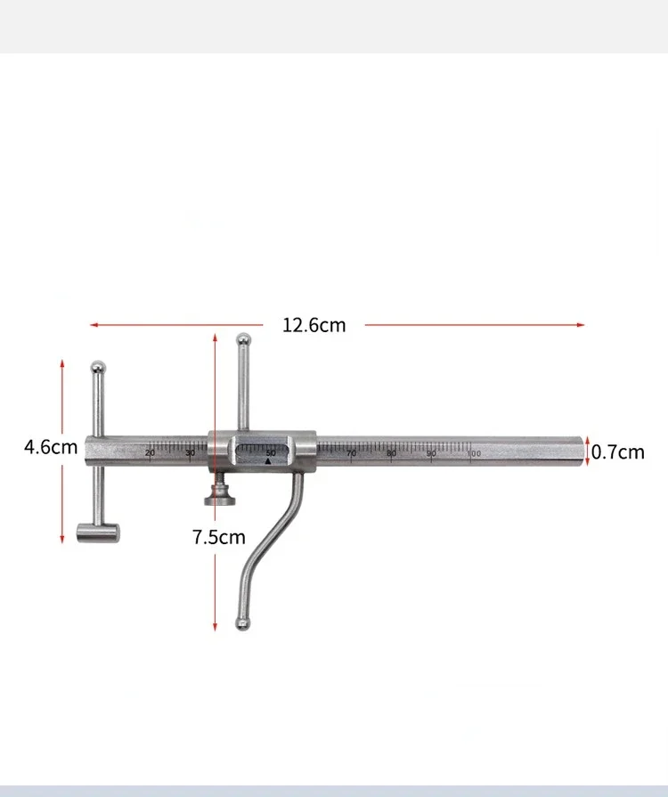 ไม้บรรทัดวัดทางทันตกรรม1ชิ้นไม้บรรทัดดิจิตอลเวอร์เนียร์ทันตกรรมรากเทียม20-100มม. สแตนเลสคาลิปเปอร์แบบเลื่อนสำหรับจัดฟัน