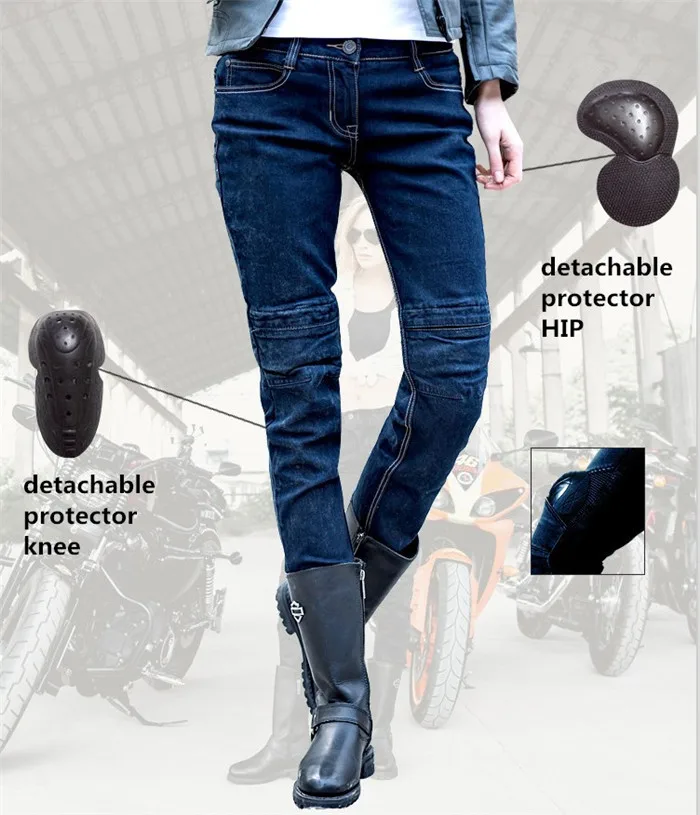 

Женские мотоджинсы Uglybros Lncision / Мотоджинсы для отдыха / Женские джинсы для мотоциклистов Money Road Locomotive