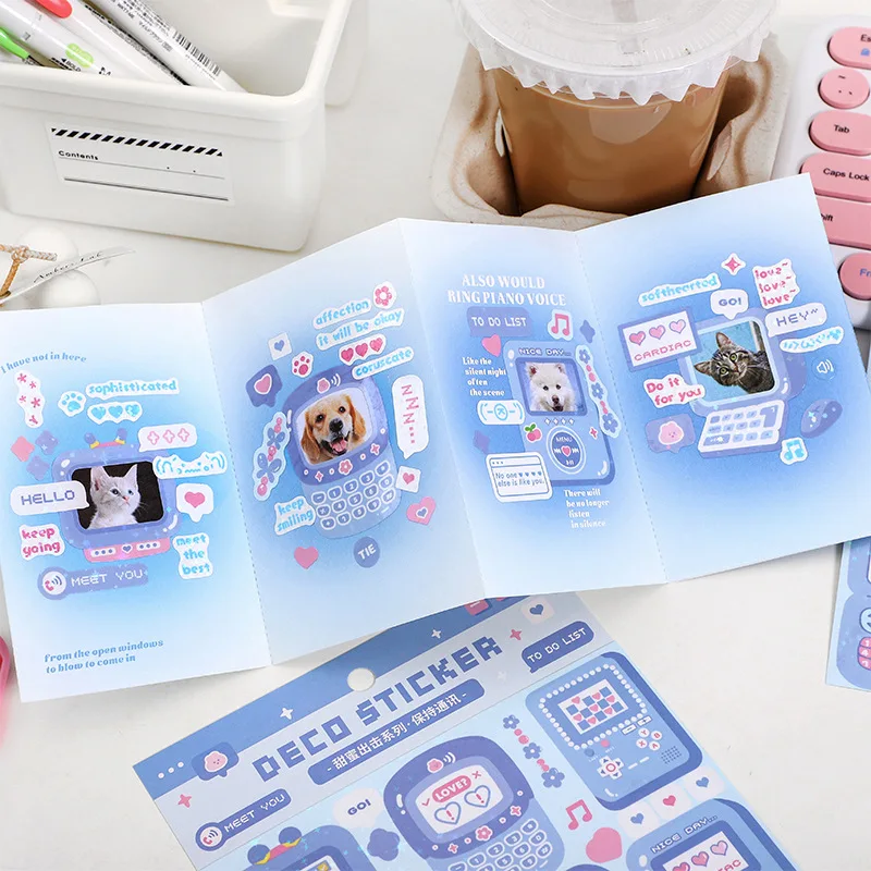 Cute Sweet attack series Stickers Text Dialog Idol Card DIY Material Scrapbooking Decorative Sticker Personalized Stationery