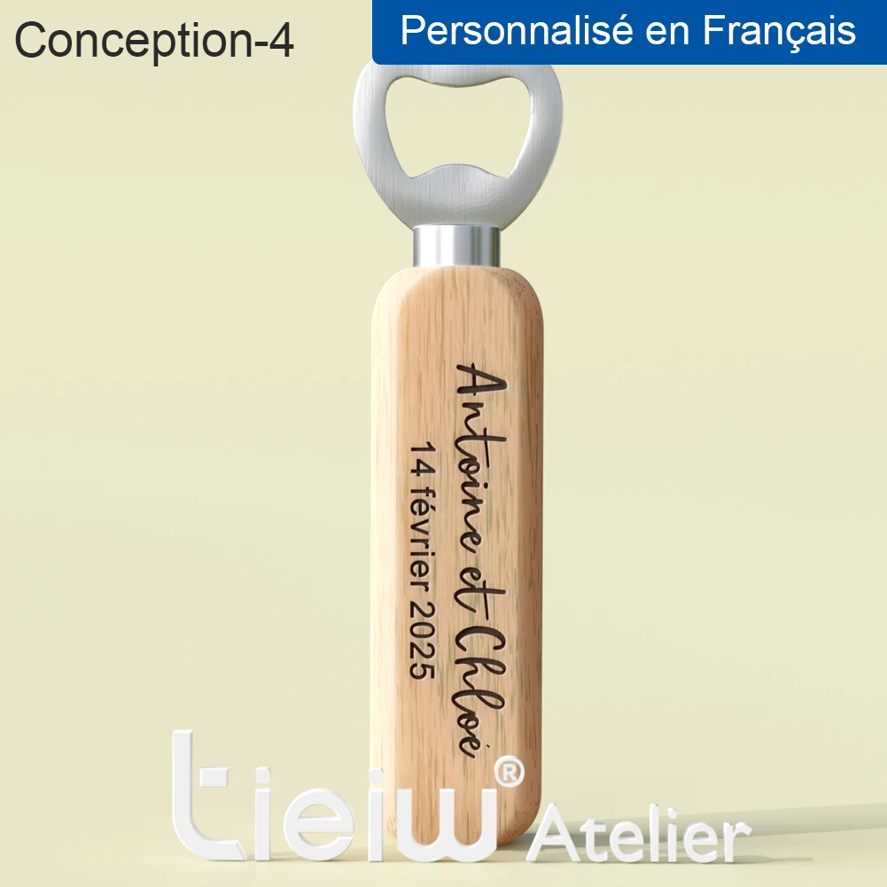 12 STKS Aangepaste Huwelijkscadeau Flesopener Bruiloft Gunsten voor Gasten Gepersonaliseerde Houten Opener als Cadeau voor Bruiloft Decoratie - afbeelding 1