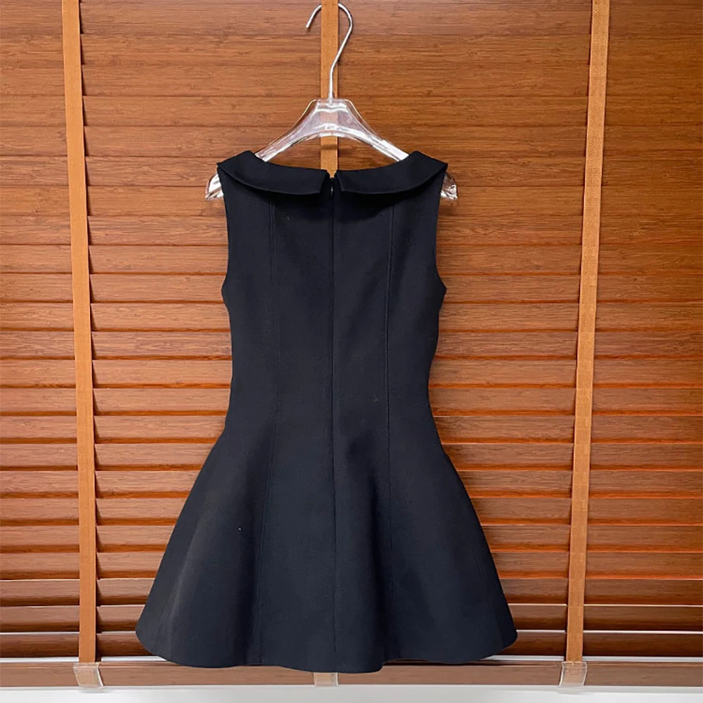 Fringed Bow-Trimmed Women's Dress Spring 2026 New Elegant Commuter Style Fitted Waist, Round Neck, Sleeveless Dress Y2K