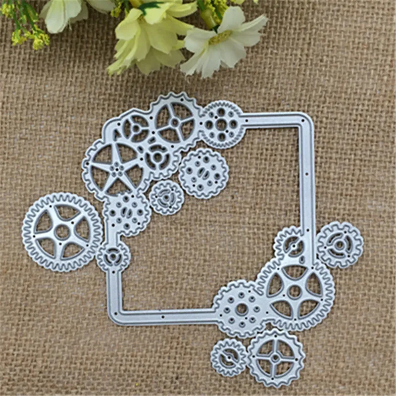 

Square Gear set Metal Cutting Dies Stencil Scrapbooking Photo Album Card Paper Embossing Craft DIY