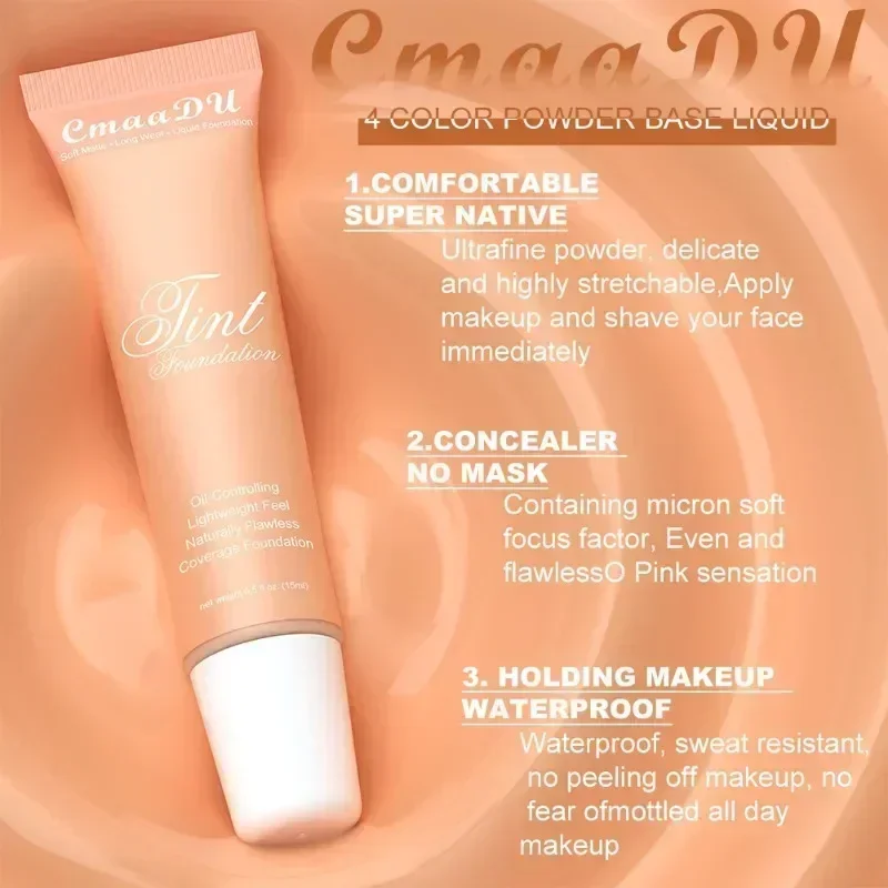 Heallor-Fond de teint liquide imperméable pour les yeux et les cernes, crème de maquillage invisible, couverture complète, fond de teint pour le visage, cosmet de base