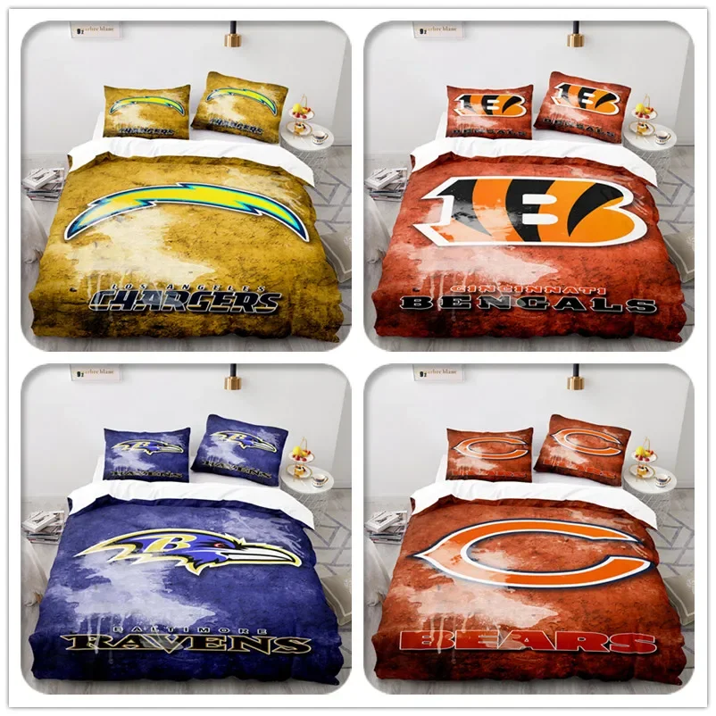 American Football Team Logo Bedding Set Printed Duvet Cover Set Pillowcase Single Double Twin Full Queen King Size home decor