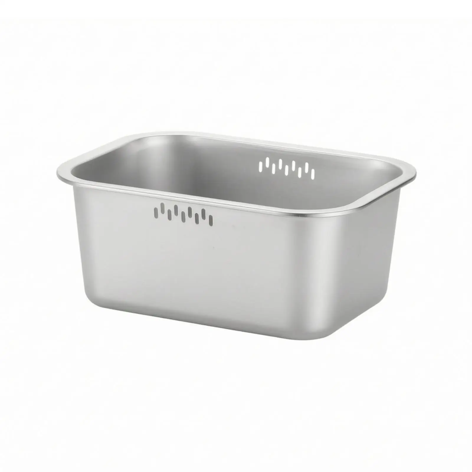 Deep Square Kitchen Washing Basin Stainless Steel Draining Tub for Vegetable Fruit Dish Soaking with Upper Wall Drainage