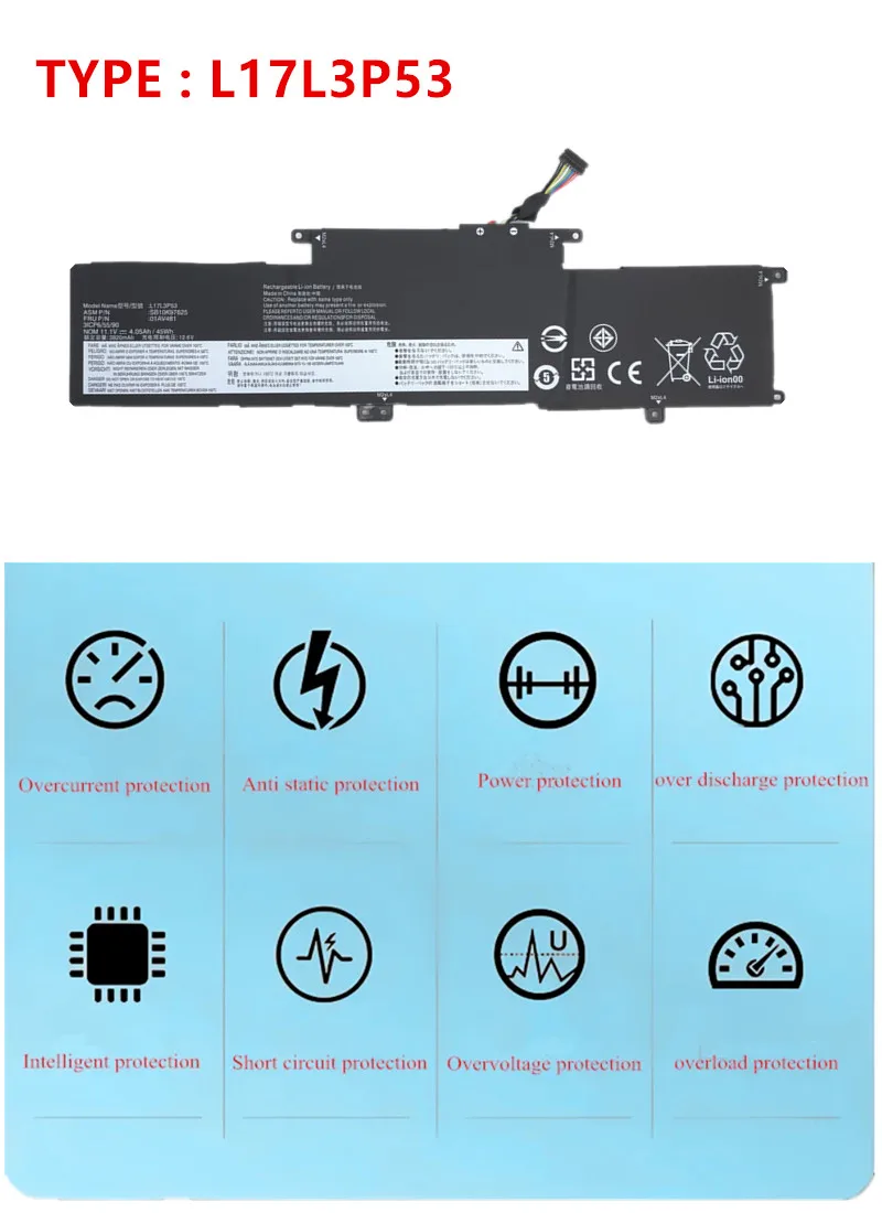 Laptop Battery For Lenovo ThinkPad L380  L390 Yoga Series S2 Yoga 2018 L17L3P53 01AV481  SB10K97625  L17M3P55  01AV482 SB10K9762