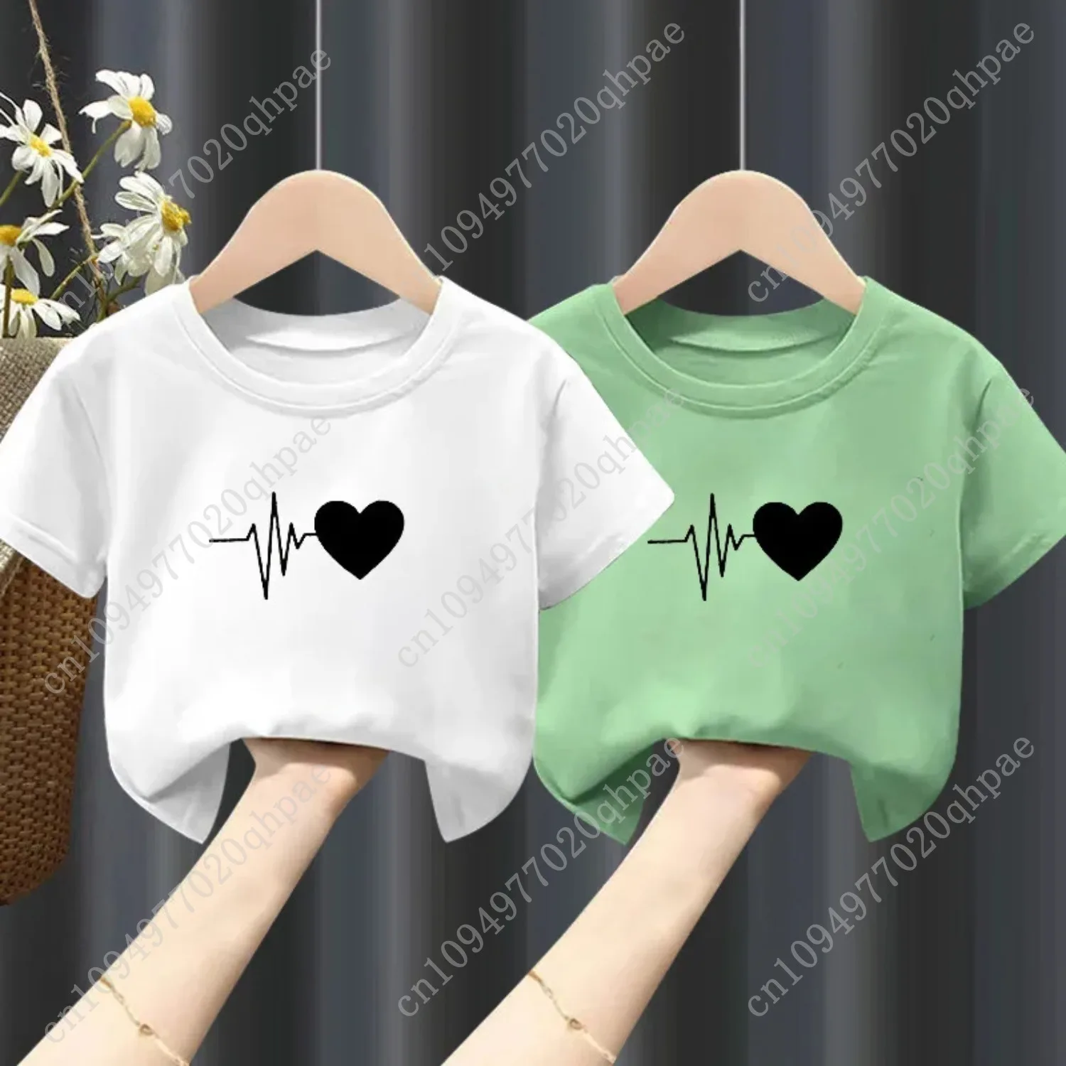 Camiseta de manga corta para niñas, novedad de verano, Top blanco puro para niños, ropa de moda para niños grandes, ropa para niñas