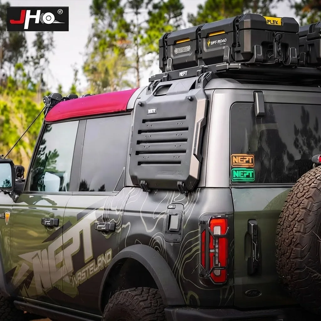 JHO NEPT Tactical Side Molle Panel For Ford Bronco 2020-2025 Rear Exterior Cargo Expansion Board Off-Road Storage Rack