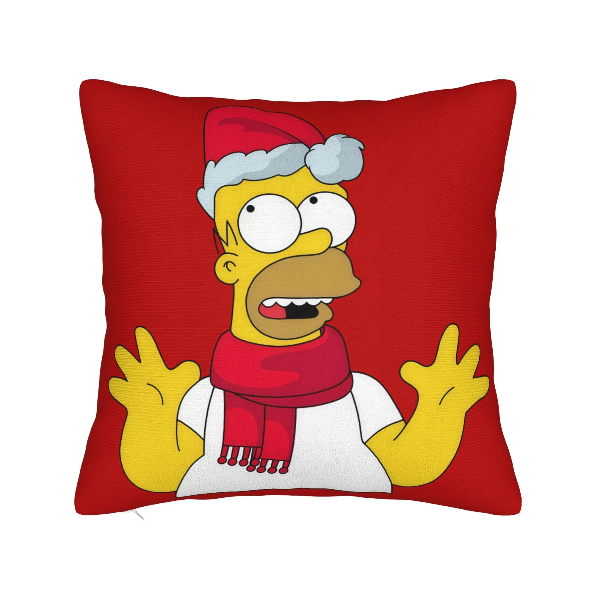 Cartoon S-Simpsons Christmas Pillowcase Soft Polyester Cushion Cover Gift  Pillow Case Cover Bedroom Square 45X45cm