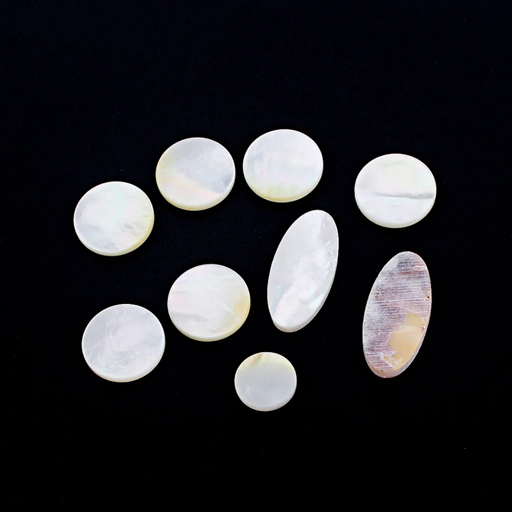 

9Pcs Shell Key Buttons Set High Gloss for Alto Tenor Soprano Saxophone Inlays Premium Accessories Saxophone Key Button