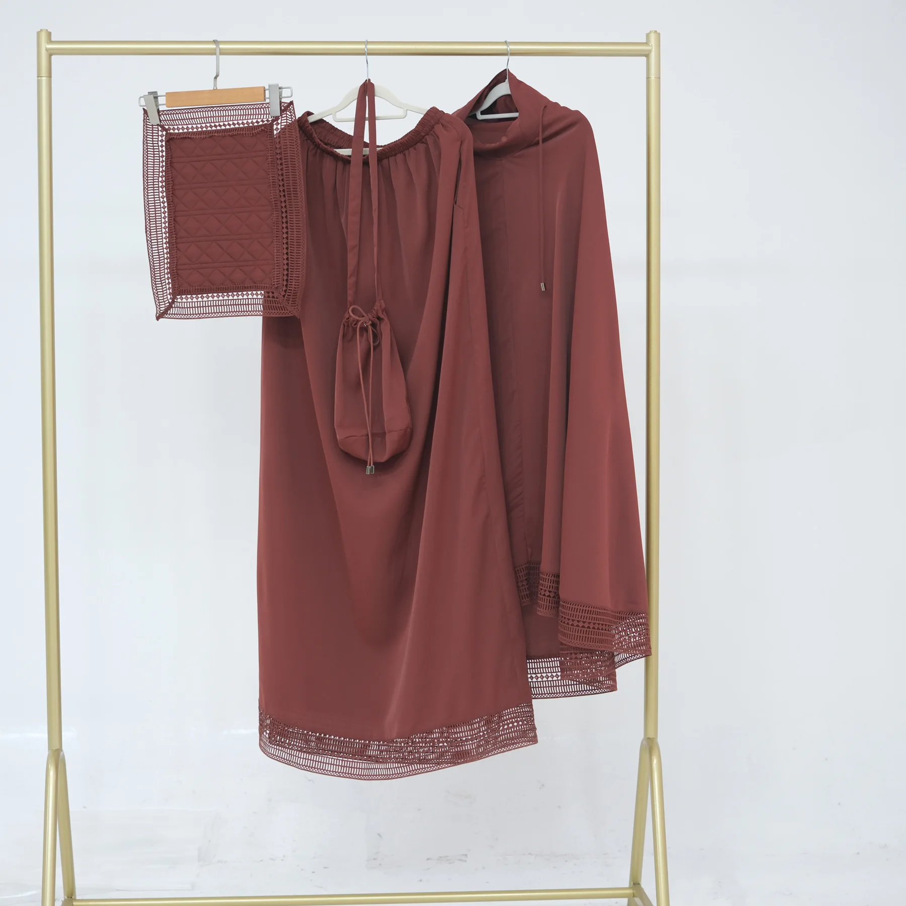 

2025 Исламское платье Джилбаб Абая Нида свободного размера Свободный скромный Рамадан Молитва Бурqa Джилбаб Платья Молитвенный коврик Набор из 4 предметов