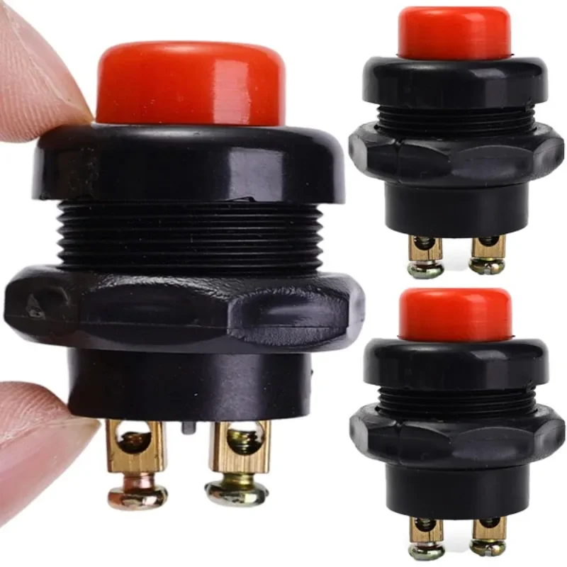 Momentary Push Button Car Start Reset Switch Heavy Duty No Welding Screw Wiring  for Motorcycle E-bike Horn Modification DIY