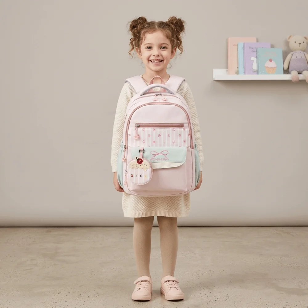 Large Capacity Travel Kids Backpack Breathable Comfortable College Student Backpack Cartoon Pattern Adjustable Straps
