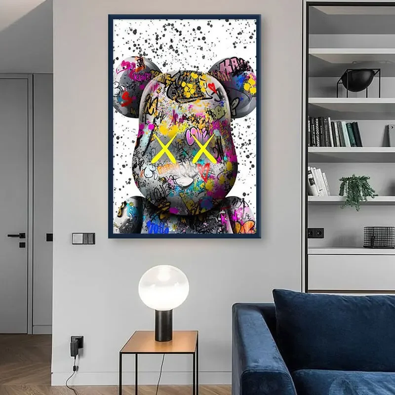 ديزني الكرتون دور الكتابة على الجدران المشارك قماش اللوحة مضحك صورة جدار يطبع المنزل جدارية بار الشارع غرفة نوم الاطفال الديكور هدية