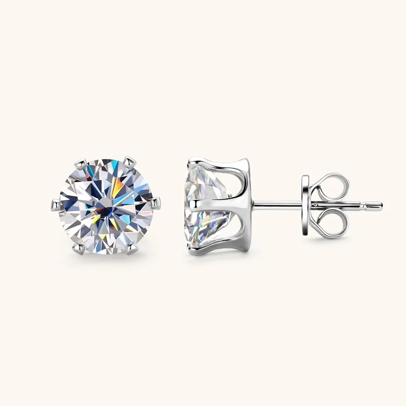 RAPRGOLD GRA Certified 3-9mm Multi-size Moissanite Stud Earring For Women Men 925 Sterling Silver Piercing Earring Jewelry Gifts