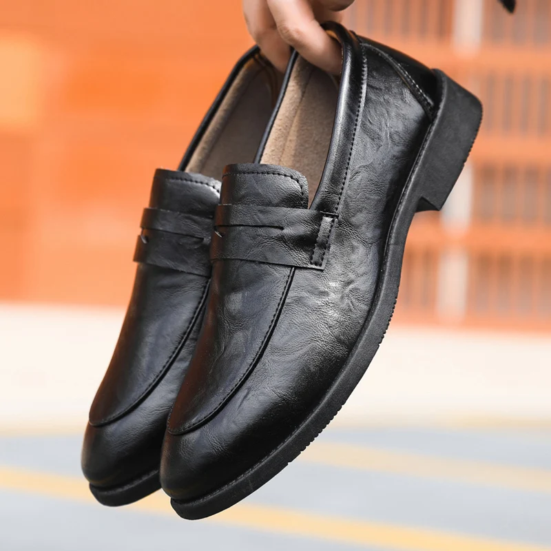 Genuine Leather Comfortable Soft Sole Low Cut Loafers British Style Business Casual Leather Shoes Men's Shoes zapatos casuales