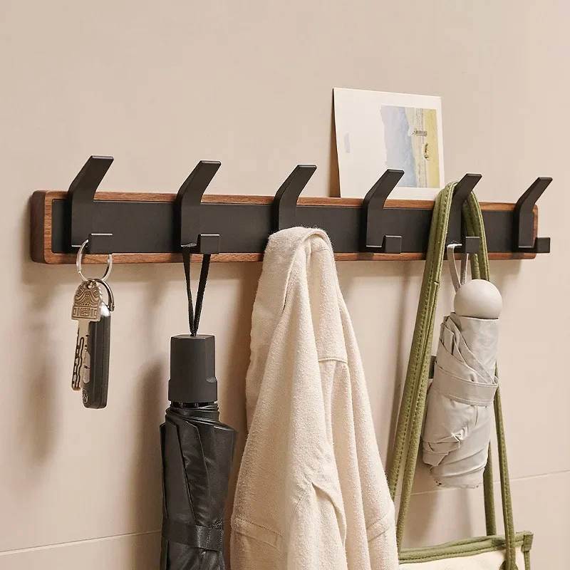 Houten Muur Jas Rekken Slaapkamer Hal Kleding Opberg Hangers Haak Multifunctionele Hoed Rugzak Sjaal Kleding Organizer Rack
