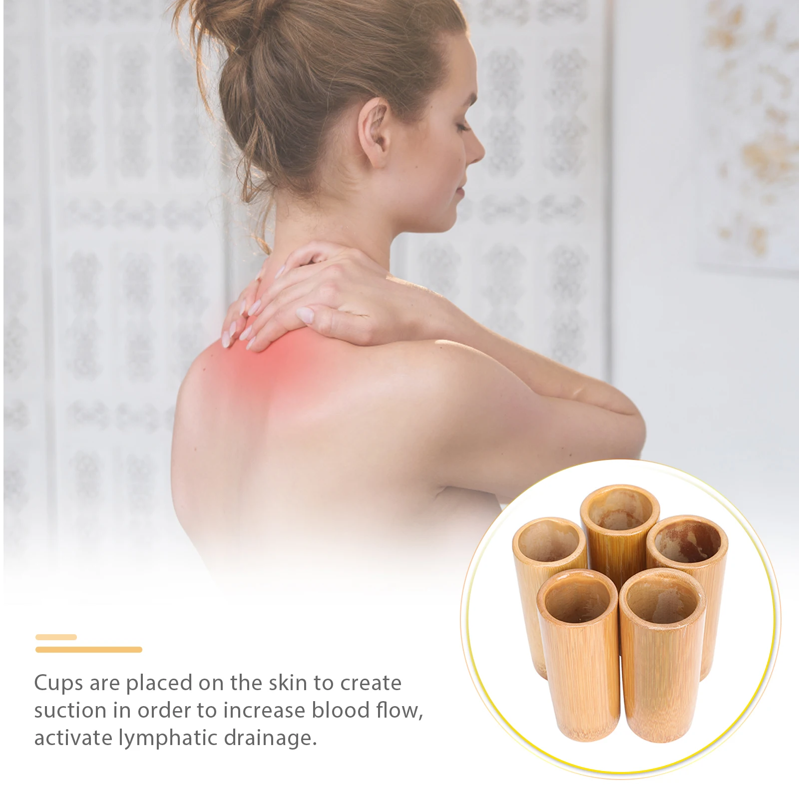 

5Pcs Bamboo Cupping Jars Good Penetrating Effect Big Drawing Strength Lymphatic Drainage Home Supplies Cupping Cup