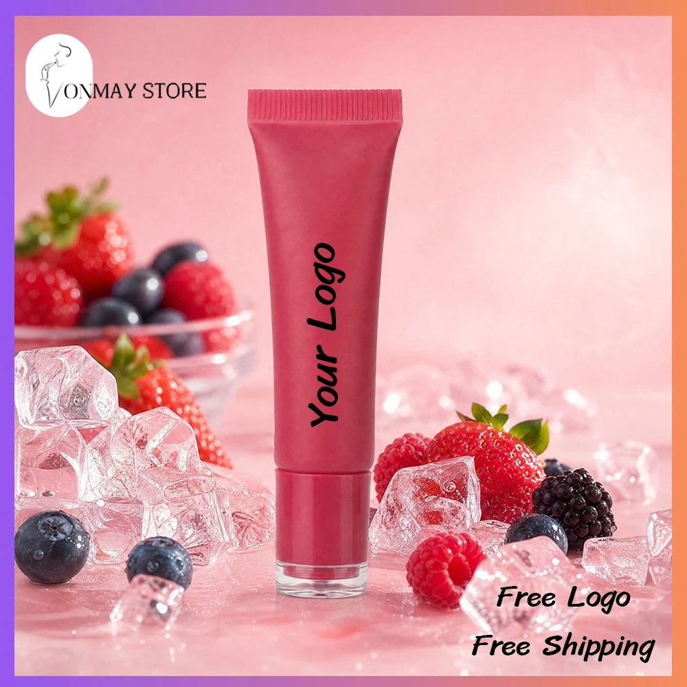 4 Flavors Private Label Lip Mask Custom Logo Squeeze Tube Fruit-flavored Lips Care Essence Moisturizing Buttery Texture Makeup