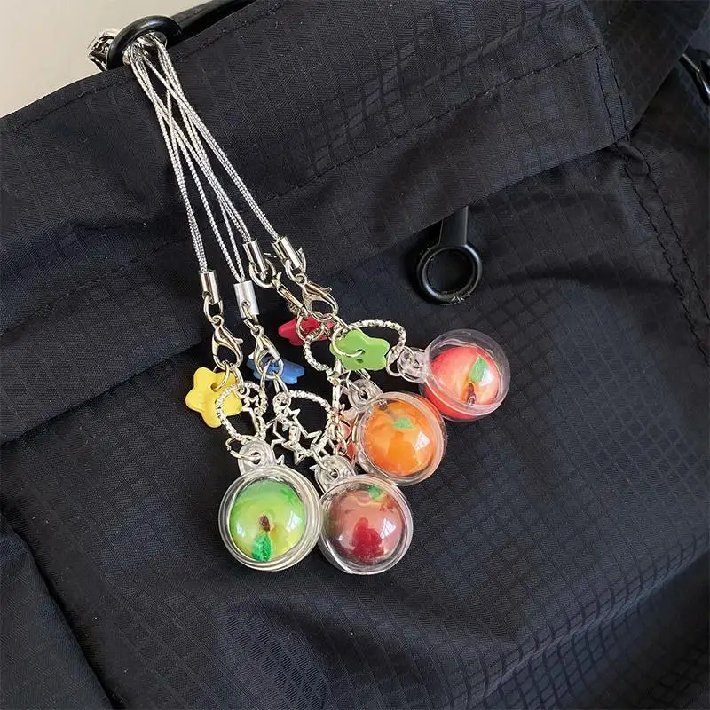 Cute Mini Fruit Phone Charm Chain Keychain Phone Lanyard Phone Case Hanging